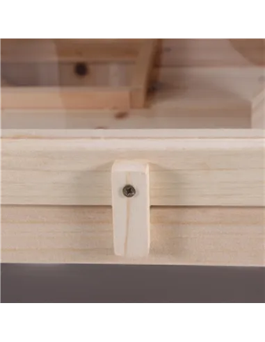 PawHut Wooden Hamster Cage, Mice Rodent Small Animals Kit Hutch, 3 Tiers Exercise Play House, with Wheels, Bottom Tray, 99 x 50 