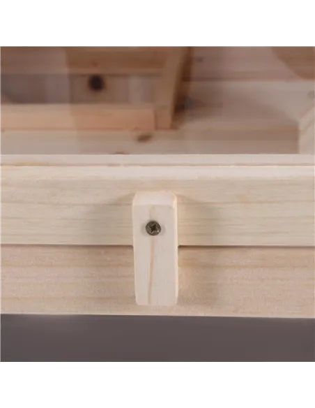 PawHut Wooden Hamster Cage, Mice Rodent Small Animals Kit Hutch, 3 Tiers Exercise Play House, with Wheels, Bottom Tray, 99 x 50 