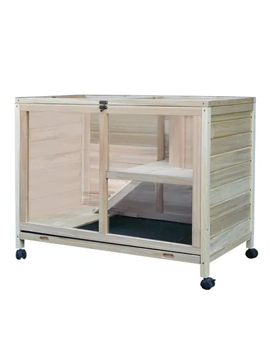 PawHut Small Animals Guinea Pigs Hutches Fir Wood Indoor Hutch