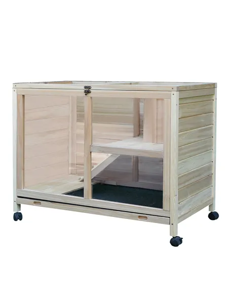 PawHut Small Animals Guinea Pigs Hutches Fir Wood Indoor Hutch