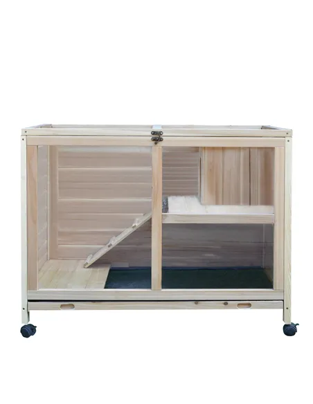 PawHut Small Animals Guinea Pigs Hutches Fir Wood Indoor Hutch