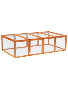 Pawhut Guinea Pigs Hutches W/ Mesh Wire, 181Lx100Wx 48H cm-Wood