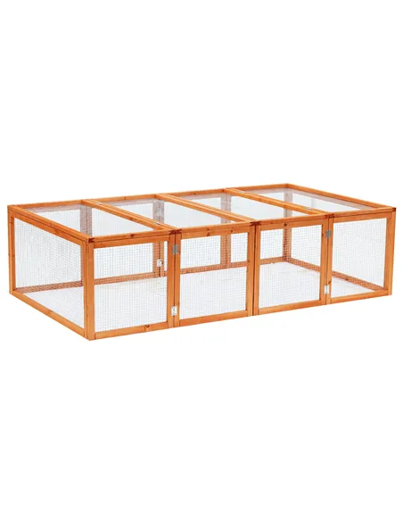 Pawhut Guinea Pigs Hutches W/ Mesh Wire, 181Lx100Wx 48H cm-Wood
