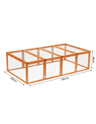 Pawhut Guinea Pigs Hutches W/ Mesh Wire, 181Lx100Wx 48H cm-Wood