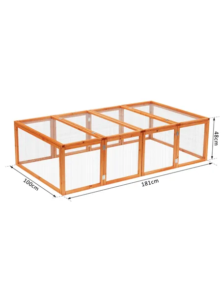 Pawhut Guinea Pigs Hutches W/ Mesh Wire, 181Lx100Wx 48H cm-Wood