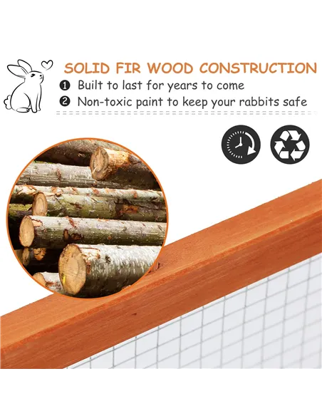 Pawhut Guinea Pigs Hutches W/ Mesh Wire, 181Lx100Wx 48H cm-Wood