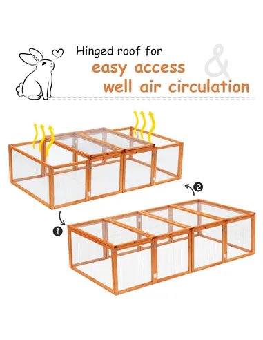 Pawhut Guinea Pigs Hutches W/ Mesh Wire, 181Lx100Wx 48H cm-Wood