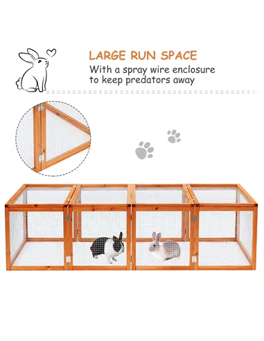 Pawhut Guinea Pigs Hutches W/ Mesh Wire, 181Lx100Wx 48H cm-Wood