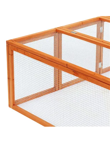 Pawhut Guinea Pigs Hutches W/ Mesh Wire, 181Lx100Wx 48H cm-Wood