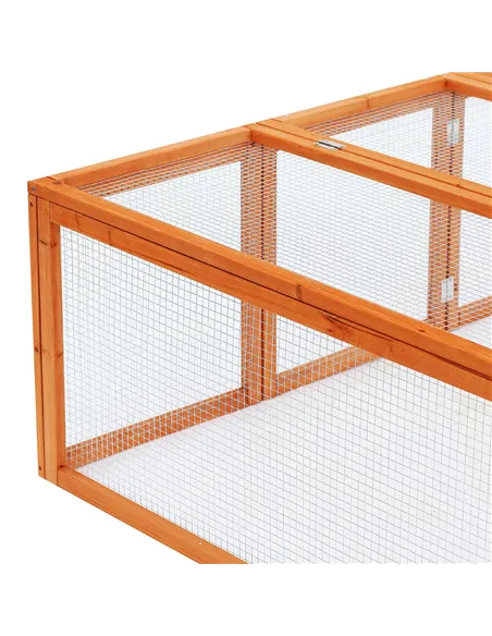 Pawhut Guinea Pigs Hutches W/ Mesh Wire, 181Lx100Wx 48H cm-Wood