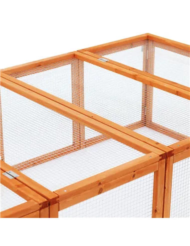 Pawhut Guinea Pigs Hutches W/ Mesh Wire, 181Lx100Wx 48H cm-Wood