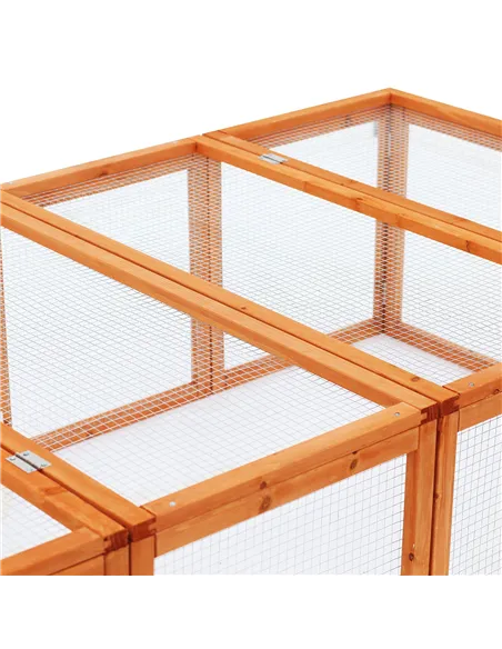 Pawhut Guinea Pigs Hutches W/ Mesh Wire, 181Lx100Wx 48H cm-Wood