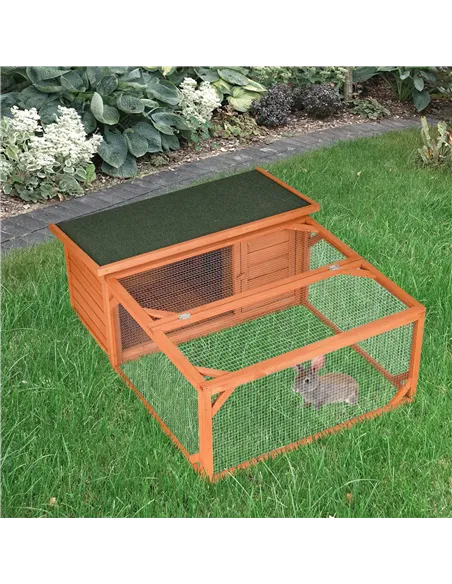 PawHut Guinea Pigs Hutches Off-ground Small Animal Guinea Pig House 125.5 x 100 x 49cm
