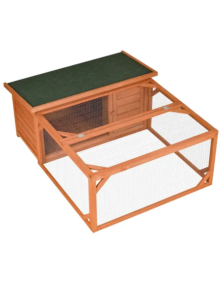PawHut Guinea Pigs Hutches Off-ground Small Animal Guinea Pig House 125.5 x 100 x 49cm