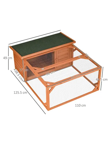 PawHut Guinea Pigs Hutches Off-ground Small Animal Guinea Pig House 125.5 x 100 x 49cm