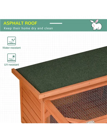 PawHut Guinea Pigs Hutches Off-ground Small Animal Guinea Pig House 125.5 x 100 x 49cm