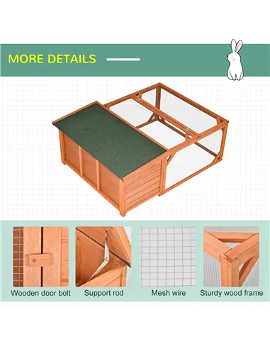 PawHut Guinea Pigs Hutches Off-ground Small Animal Guinea Pig House 125.5 x 100 x 49cm