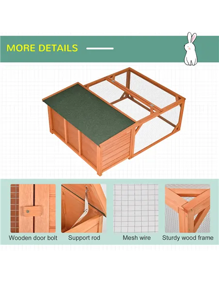 PawHut Guinea Pigs Hutches Off-ground Small Animal Guinea Pig House 125.5 x 100 x 49cm