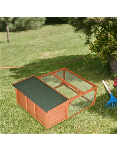 PawHut Guinea Pigs Hutches Off-ground Small Animal Guinea Pig House 125.5 x 100 x 49cm