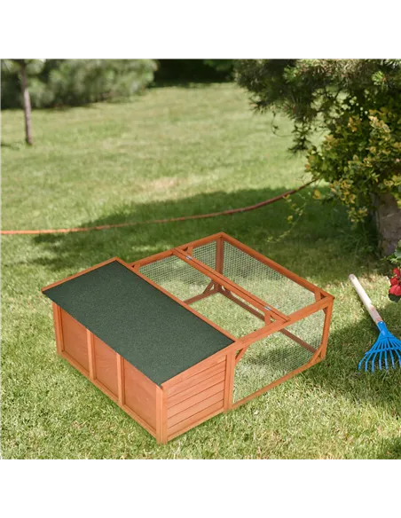 PawHut Guinea Pigs Hutches Off-ground Small Animal Guinea Pig House 125.5 x 100 x 49cm