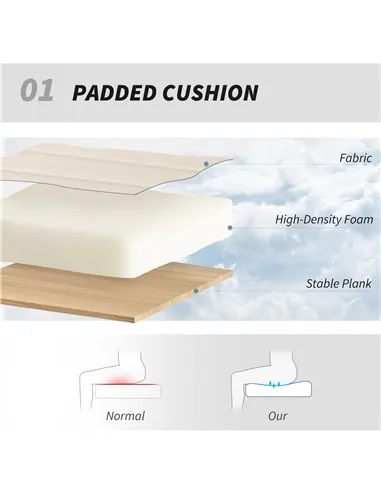 HOMCOM Armless Office Chair No Wheels, Linen Fabric Criss Cross Legged Desk Chair with Wide Seat, Thick Padding, Tilt Function, 