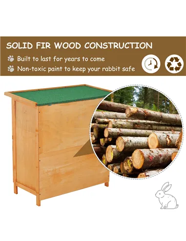 Pawhut 90cm 2 Tiers Double Decker Wooden Guinea Pigs Hutches Pet Cage