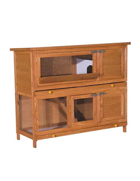 PawHut 48-Inch Antifungal Fir Board Guinea Pigs Hutches Sauce Yellow