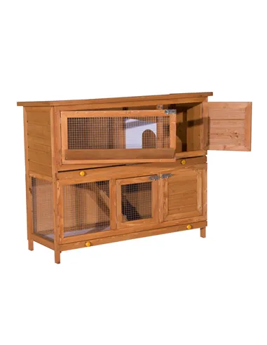 PawHut 48-Inch Antifungal Fir Board Guinea Pigs Hutches Sauce Yellow