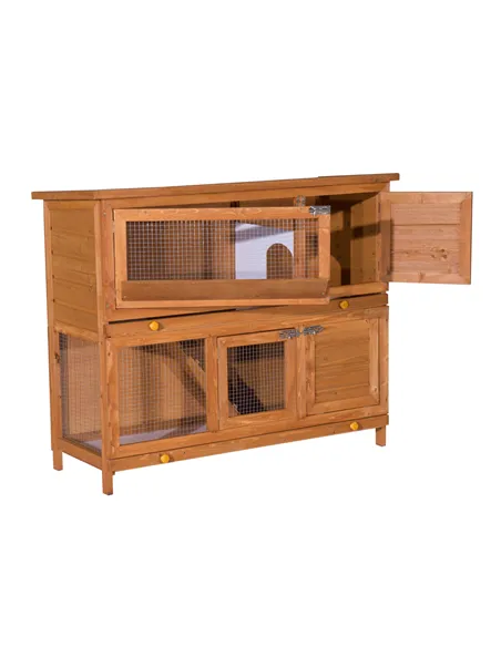 PawHut 48-Inch Antifungal Fir Board Guinea Pigs Hutches Sauce Yellow