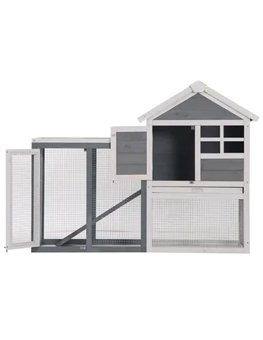 PawHut 2 Tier Wooden Guinea Pigs Hutches Guinea Pig Cage Rabbit Cage Pull Out Tray W/ Ramp 122 x 62.6 x 92 cm