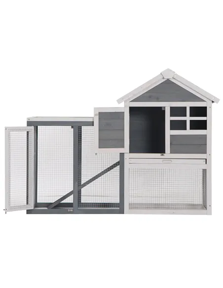 PawHut 2 Tier Wooden Guinea Pigs Hutches Guinea Pig Cage Rabbit Cage Pull Out Tray W/ Ramp 122 x 62.6 x 92 cm