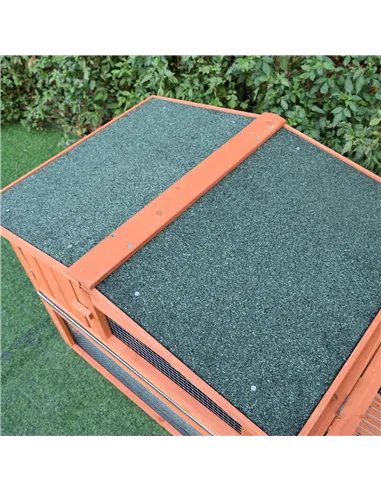 Pawhut 2 Floor Wooden Guinea Pigs Hutches House Bunny Coop Outdoor Garden Backyard, 158L x 58W x 68H cm