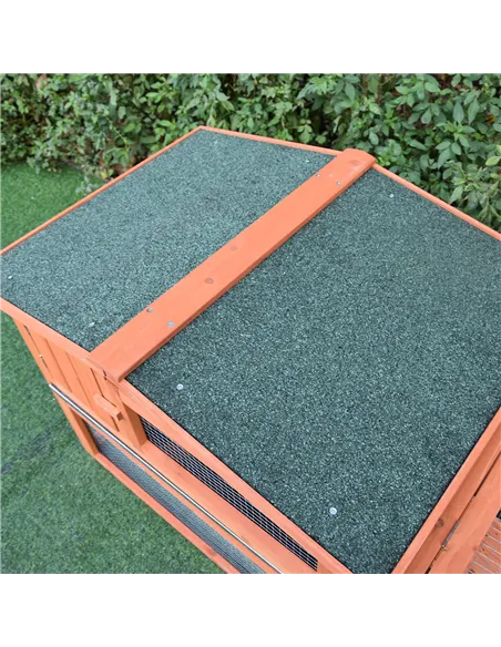 Pawhut 2 Floor Wooden Guinea Pigs Hutches House Bunny Coop Outdoor Garden Backyard, 158L x 58W x 68H cm