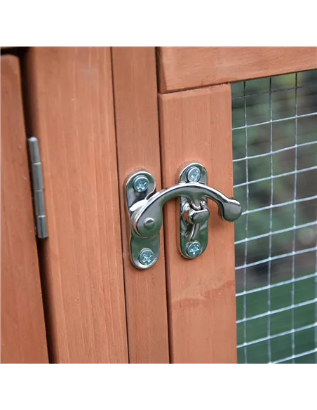 Pawhut 2 Floor Wooden Guinea Pigs Hutches House Bunny Coop Outdoor Garden Backyard, 158L x 58W x 68H cm