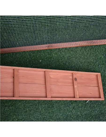 Pawhut 2 Floor Wooden Guinea Pigs Hutches House Bunny Coop Outdoor Garden Backyard, 158L x 58W x 68H cm