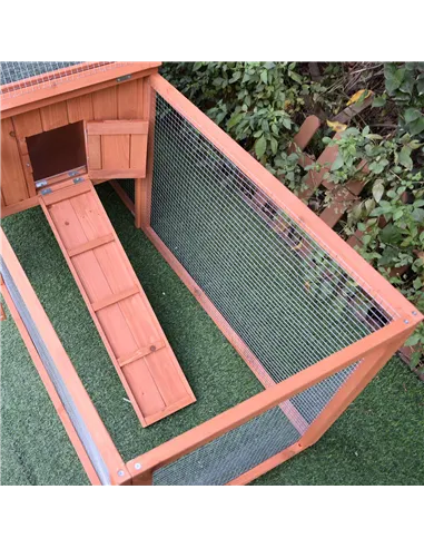 Pawhut 2 Floor Wooden Guinea Pigs Hutches House Bunny Coop Outdoor Garden Backyard, 158L x 58W x 68H cm