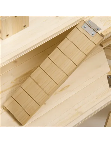 PawHut 3 Tier Wooden Large Hamster Cage with Sliding Tray, Seesaws, Water Bottle, Natural