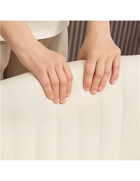 HOMCOM Armless Office Chair No Wheels, Linen Fabric Criss Cross Legged Desk Chair with Wide Seat, Thick Padding, Tilt Function, 