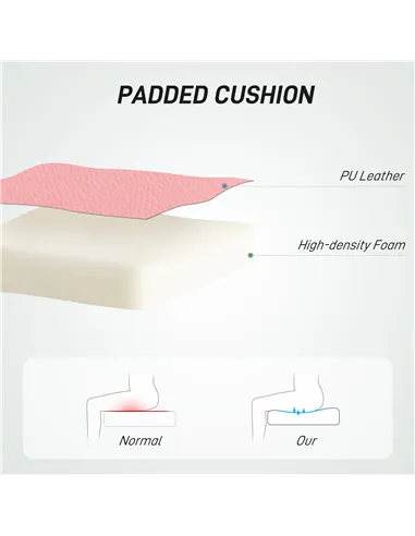 HOMCOM PU Leather Armless Office Chair, Modern Vanity Computer Swivel Chair with Rolling Wheels and Adjustable Height for Home S