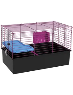 PawHut Chinchillas Small Rabbit Guinea Pig Small Animal Cage, Pet Playhouse, with Platform, Ramp, 71 x 46 x 47cm