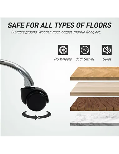 HOMCOM PU Leather Armless Office Chair, Modern Vanity Computer Swivel Chair with Rolling Wheels and Adjustable Height for Home S