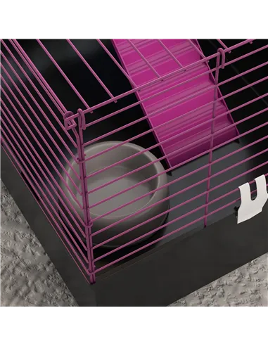 PawHut Chinchillas Small Rabbit Guinea Pig Small Animal Cage, Pet Playhouse, with Platform, Ramp, 71 x 46 x 47cm