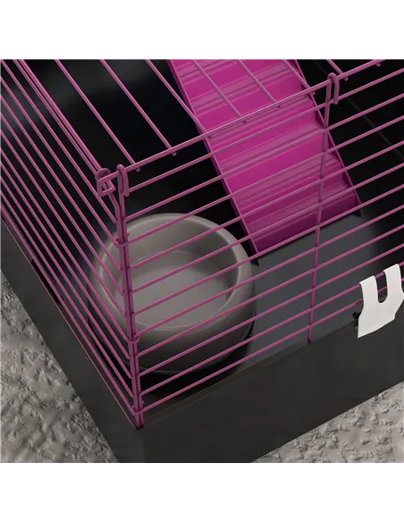 PawHut Chinchillas Small Rabbit Guinea Pig Small Animal Cage, Pet Playhouse, with Platform, Ramp, 71 x 46 x 47cm