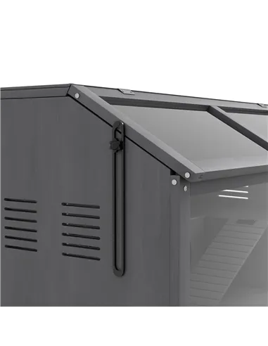 PawHut Hamster Cage, Wooden Small Animal Cage for Gerbils, Mice w/ Suspension Bridge, Openable Top, Hut, 85 x 45 x 44cm - Grey