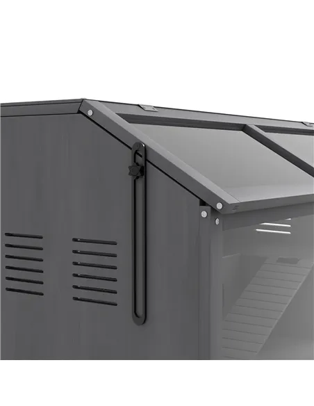 PawHut Hamster Cage, Wooden Small Animal Cage for Gerbils, Mice w/ Suspension Bridge, Openable Top, Hut, 85 x 45 x 44cm - Grey