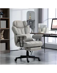 HOMCOM Office Chair with 6 Point Massage and Heat, Ergonomic Desk Chair with Foot Rest, Lumbar Support, Reclining Function and W 2