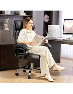 HOMCOM Executive Office Chair with Spring Padding - Black 2