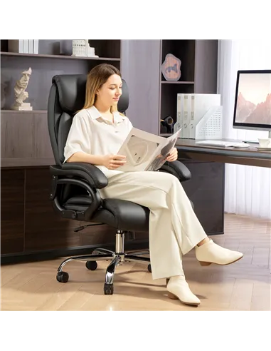 HOMCOM Executive Office Chair with Spring Padding - Black