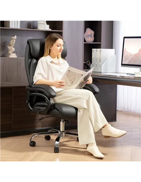 HOMCOM Executive Office Chair with Spring Padding - Black