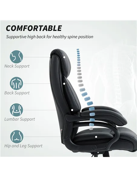 HOMCOM Executive Office Chair with Spring Padding - Black